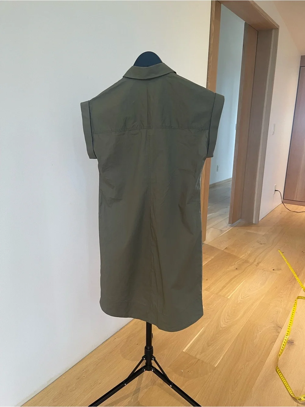 J.Crew Olive Green Short-Sleeve Button Shirt Dress